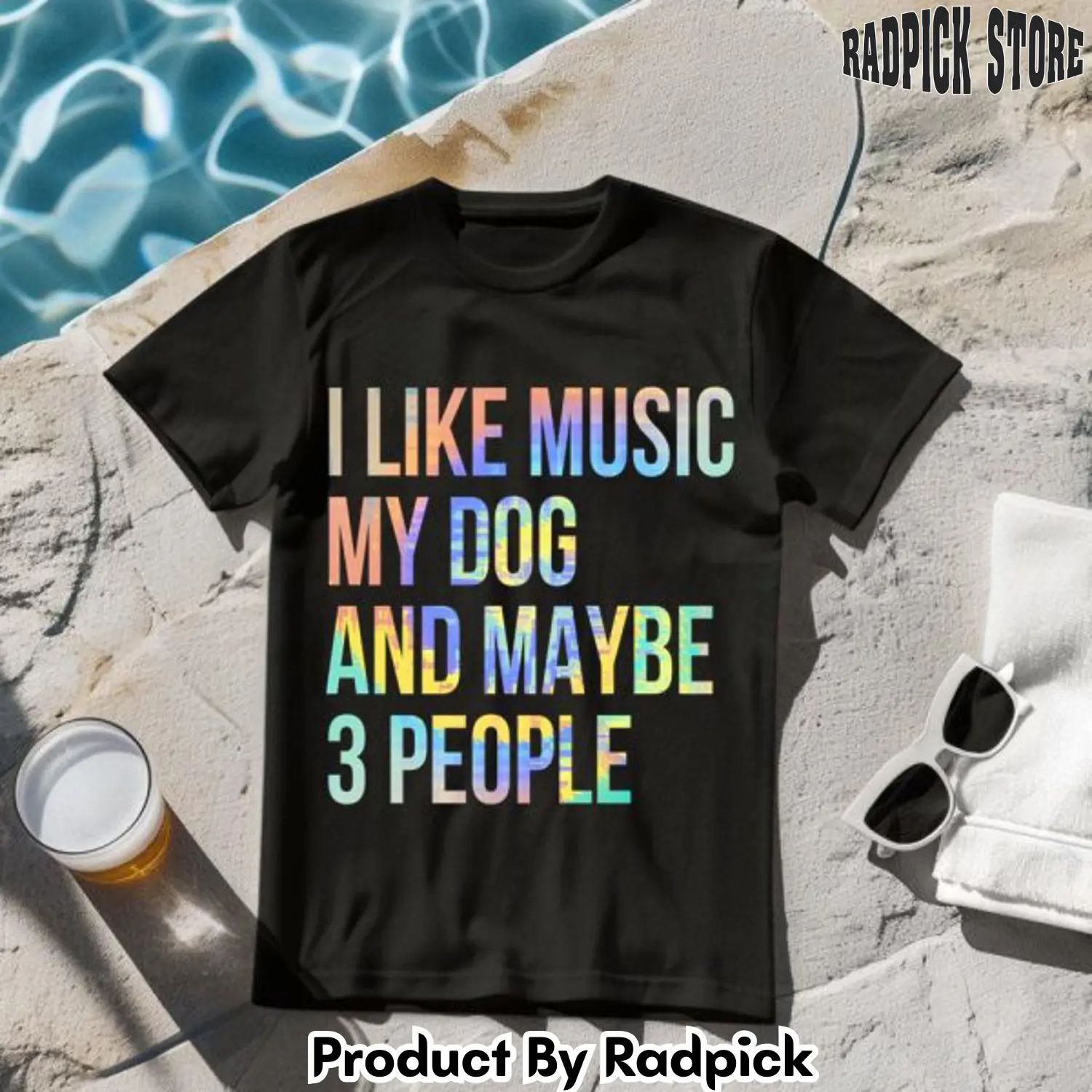 I like music my dog maybe like 3 people tie dye tshirt rp2619374